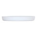 A close-up of a Cal-Mil matte white melamine plate.
