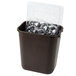 A brown Continental rectangular wastebasket.