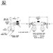 A diagram of a T&S faucet base with 4" adjustable arm centers.