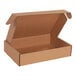 A brown Kraft cardboard box with an open lid.