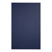 A blue rectangular linen menu cover with white border.