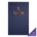 A blue H. Risch, Inc. menu cover with gold text on the front.