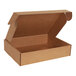 A brown Kraft mailer box with an open lid.