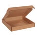 A Lavex kraft corrugated mailer box with an open lid.
