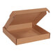 A brown Lavex corrugated mailer box with an open lid.