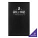 A black H. Risch, Inc. customizable menu cover with white text on it.
