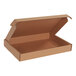 A brown Lavex corrugated box with a lid open.