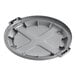 A gray round dome trash can lid designed for a 32-gallon container.