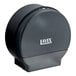 A black plastic jumbo toilet tissue dispenser with the Lavex logo on the front.