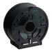 A translucent black plastic 9-inch single roll jumbo toilet tissue dispenser.