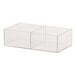 A clear rectangular Cal-Mil organizer with two compartments.