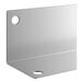 A stainless steel wall corner guard with adhesive strips and mounting holes, measuring 2 1/2 inches by 48 inches.