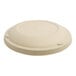 A World Centric compostable fiber lid for a round container on a white background.