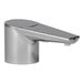 A close-up of a Bobrick polished chrome deck-mount automatic liquid soap dispenser.