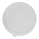 A clear World Centric plastic lid on a clear plastic container.