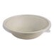 A clear PLA plastic lid on a white World Centric fiber bowl.