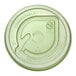 A compostable green PLA plastic flat lid with a straw hole designed for 9-24 oz. cold cups.