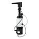 A Bobrick matte black deck-mount automatic foam soap dispenser pump with a white hose.