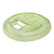 A green compostable plastic sip lid designed for 9-24 oz. cold cups.