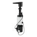 A Bobrick matte black deck-mount automatic liquid soap dispenser with a white pump.
