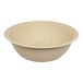 A World Centric compostable fiber take-out bowl with a white surface.