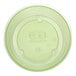 A green compostable plastic parfait insert for cold cups.