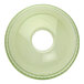 A green compostable plastic dome lid with a straw hole, designed for cold cups.