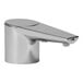 A close-up of a Bobrick polished chrome deck-mount automatic foam soap dispenser.