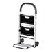 A foldable aluminum 2-step ladder cart with a handle and wheels.