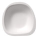 A close-up of a Jungle Stone white compostable bowl with a rounded edge.