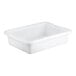 A white high-density polyethylene bus tub or food storage box.