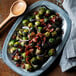 A metal plate of Simplot Brussels sprouts and bacon.