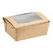 A brown paper box with a clear window.
