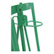 A green steel drum truck with a plastic drum chime hook attachment.