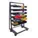 A heavy-duty single-sided A-frame cart with six trays, used for organizing and transporting tools and supplies.