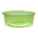 A green Eco-Products compostable plastic portion cup.