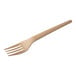 A close-up of an Eco-Products Plantware beige plastic dinner fork.