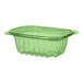 A green Eco-Products rectangular plastic deli container with a flat lid.