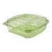A clear plastic Eco-Products container with a green border and lid.