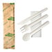 A package of Eco-Products white compostable plastic utensils and napkin.