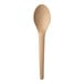 A close-up of an Eco-Products beige compostable plastic spoon with a handle.