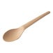 A close-up of an Eco-Products beige CPLA plastic spoon with a handle.