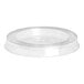 A clear plastic lid on a white background.