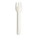 A white Eco-Products molded paper fork.