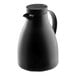 A black plastic coffee carafe with a handle and spout.
