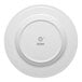A white round porcelain plate with an embossed wide rim, shown from the bottom with the Ariane brand logo.