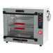 A silver Metro HotBlox Xpress countertop heated holding cabinet with shelves.