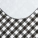 A black and white gingham vinyl table cover with a flannel backing.