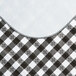 A black and white gingham vinyl table cover with a flannel backing.