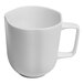 An Ariane white porcelain mug with a handle.